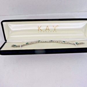 Lab Created Emerald Bracelet Sterling Silver Twist